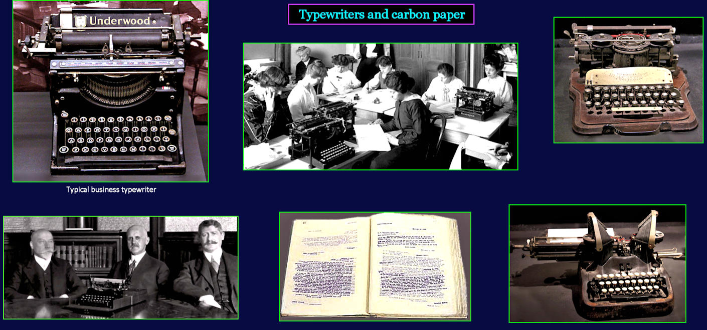 Typewriters and carbon paper, 1920s